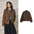 Plaid-Collar Utility Jacket