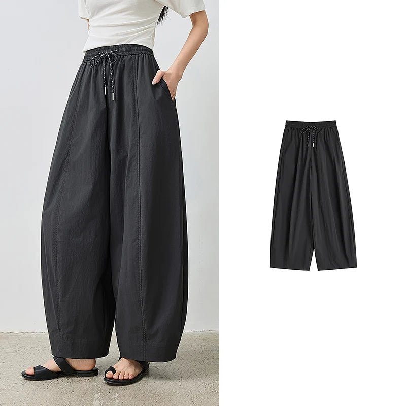 Drawstring Wide-Leg Pants