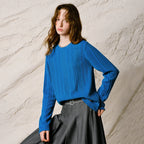 Ribbed Crewneck Knit Sweater