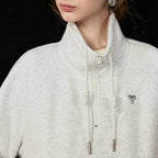 High-Neck Half-Zip Sweatshirt