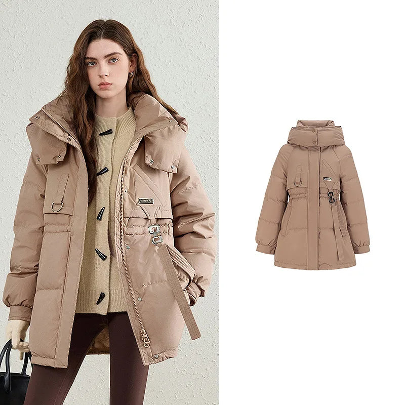 Drawstring Hooded Puffer Jacket
