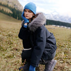 Shaggy-Trim Hooded Toggle Jacket