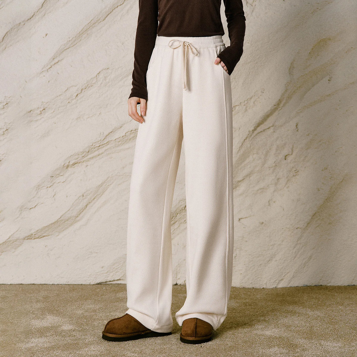 Drawstring Straight-Leg Pants