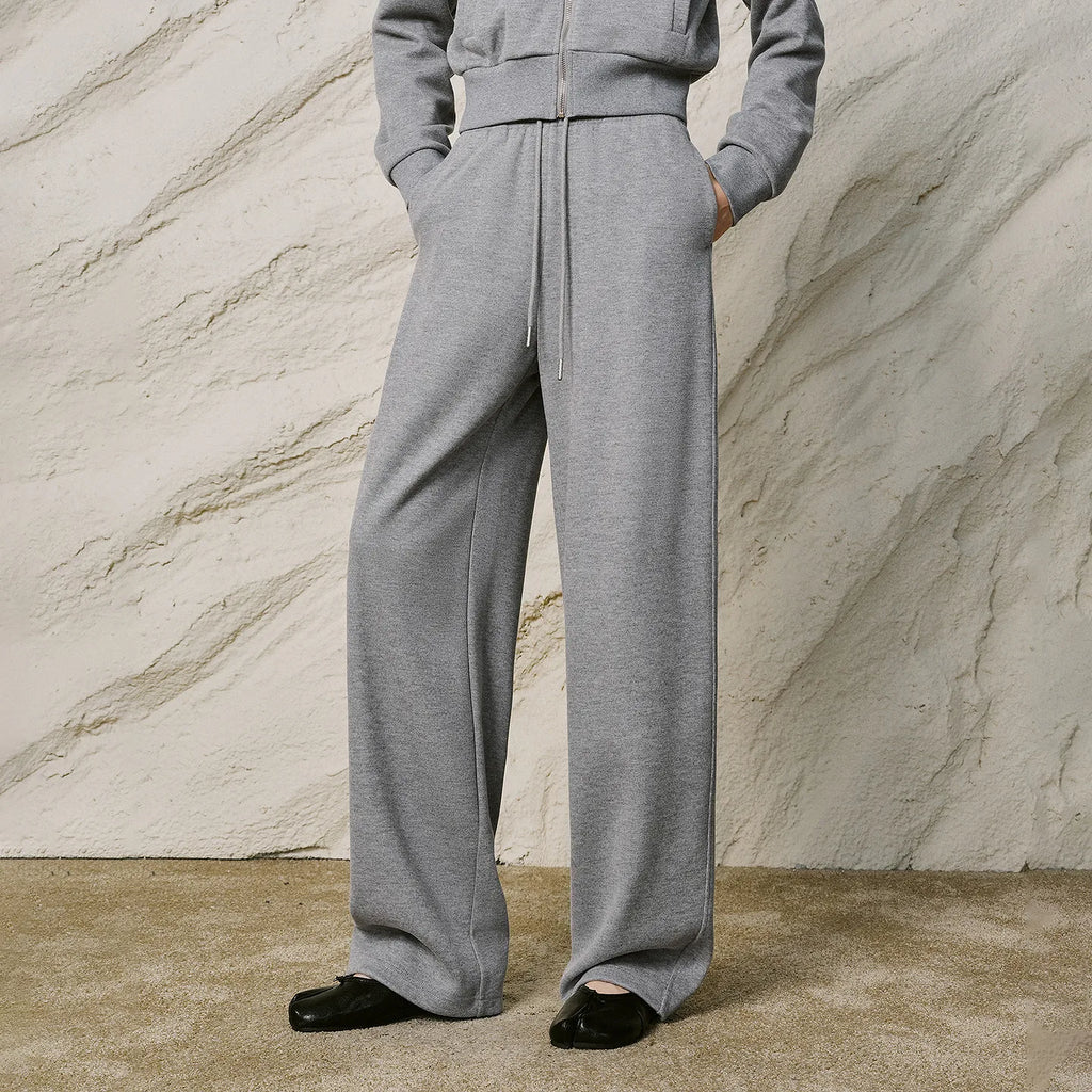 Zip Hoodie and Wide-Leg Pants Set