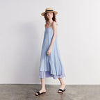 Crinkled Layered Midi Dress