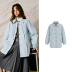 Wave-Quilted Shirt Jacket