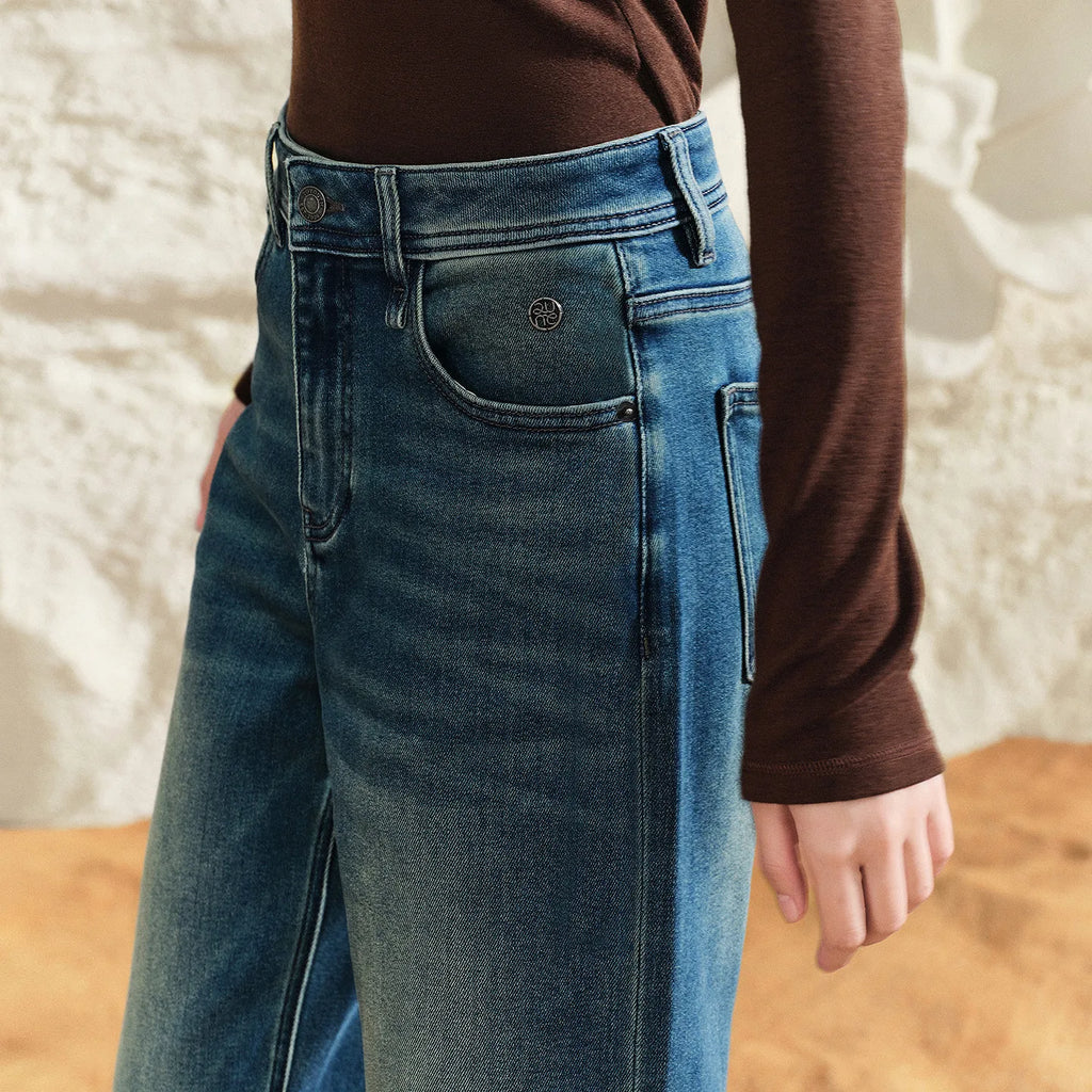 Straight-Leg Washed Jeans