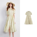 Tiered Short-Sleeve Shirt Dress