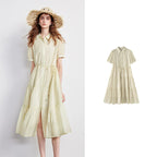 Tiered Short-Sleeve Shirt Dress