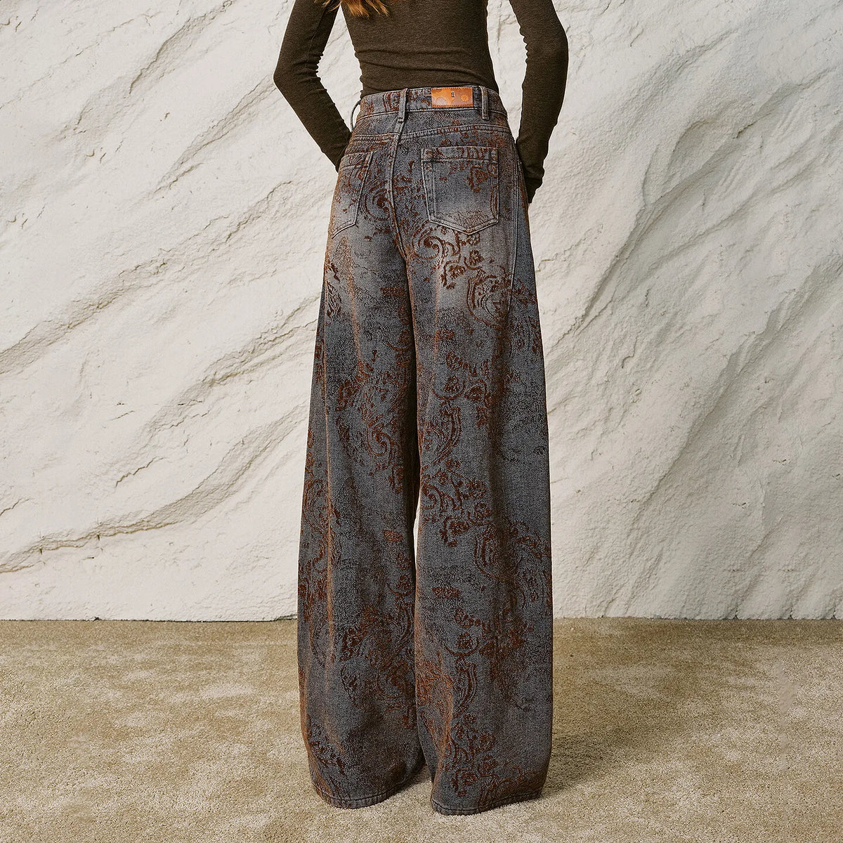 Paisley Wide-Leg Pants