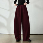 Draped Curved-Leg Pants