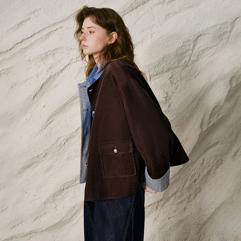 Patch-Pocket Collarless Jacket