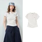 Notched-Neck Short-Sleeve Tee