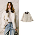 Quilted Contrast-Collar Barn Jacket