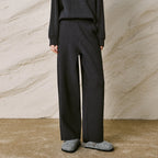 Contrast-Neck Sweatshirt and Pants Set