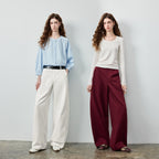 Seamed Curved-Leg Pants