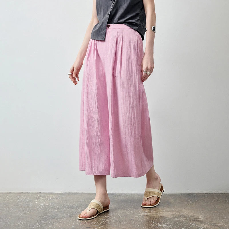 Sleeveless Shirt and Wide-Leg Pants Set