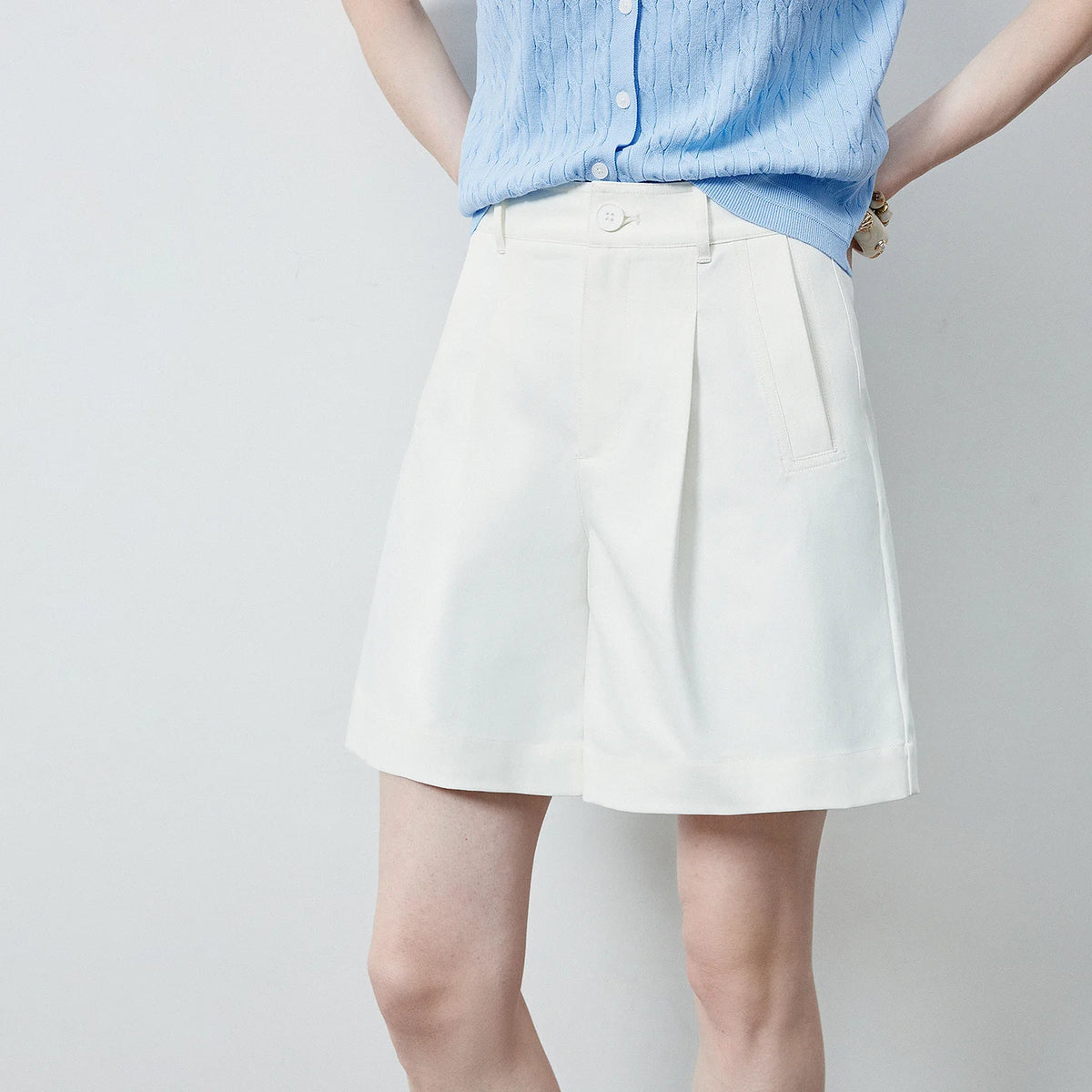 Pleated Tailored Shorts