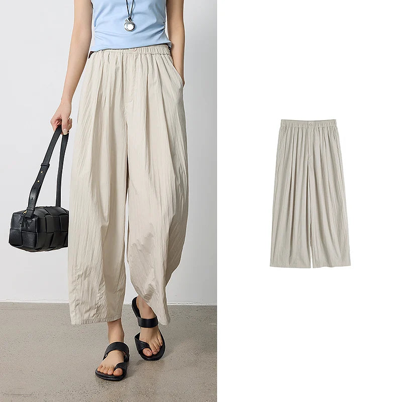 Cropped Barrel-Leg Pants