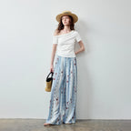 Off-Shoulder Top and Printed Pants Set