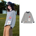 Striped Graphic Long-Sleeve Tee