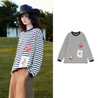 Striped Graphic Long-Sleeve Tee