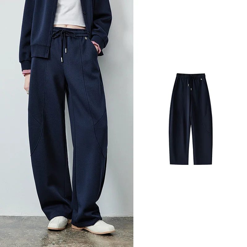 Drawstring Curved-Leg Pants