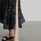 Floral Asymmetric-Hem Skirt
