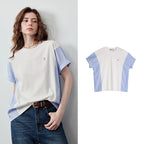 Contrast-Sleeve Relaxed Tee