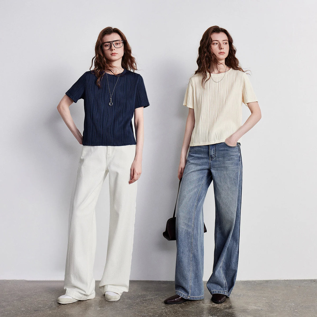 Textured Short-Sleeve Crewneck Tee