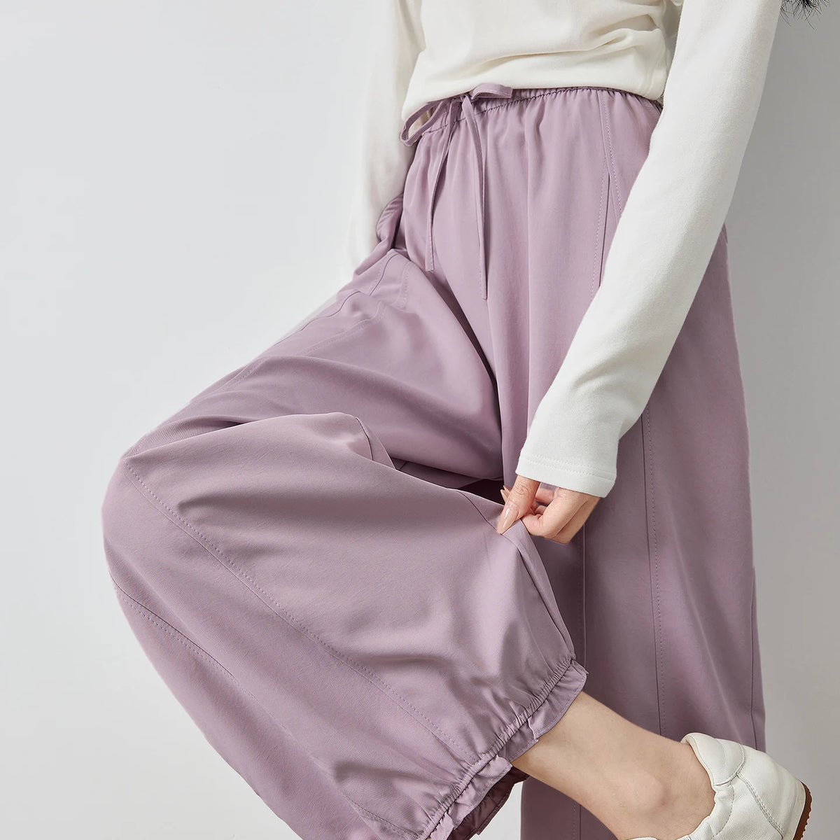 Gathered-Hem Balloon Pants