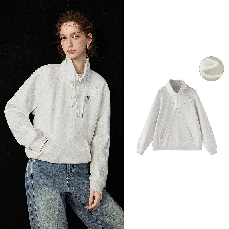High-Neck Half-Zip Sweatshirt