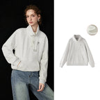 High-Neck Half-Zip Sweatshirt
