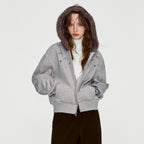 Floral-Motif Zip-Up Hoodie