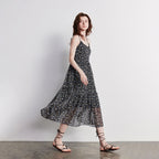 Floral Ruffled Long Slip Dress