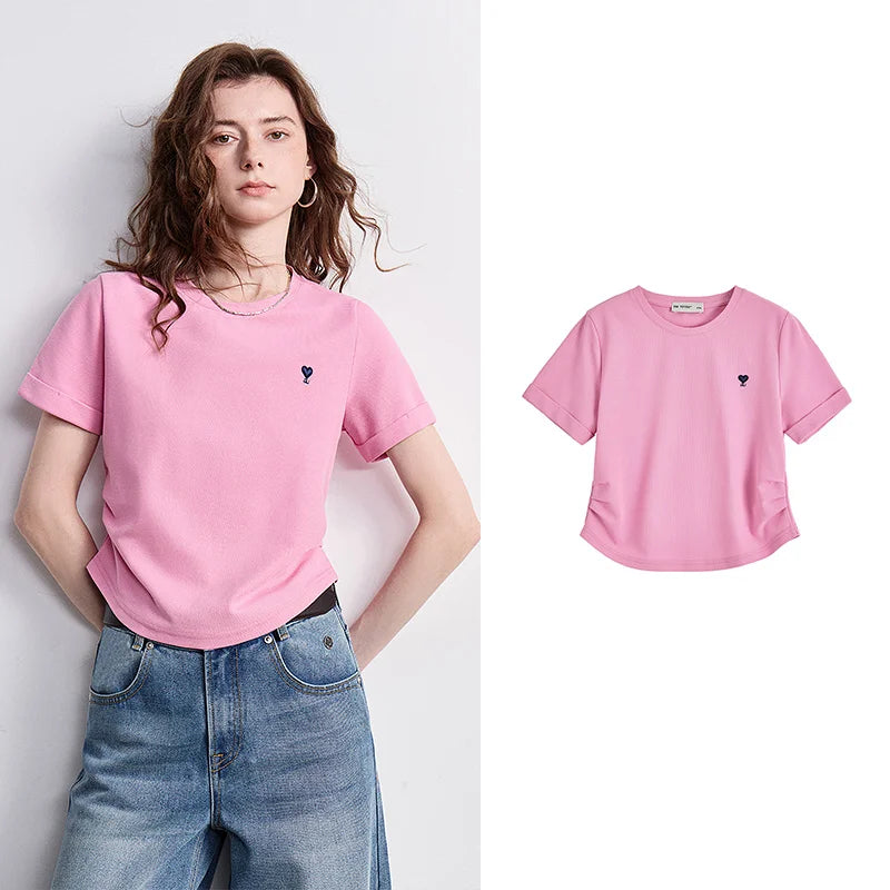 Heart-Motif Short-Sleeve Tee