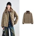 Shaggy-Collar Quilted Jacket