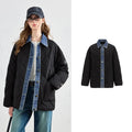 Denim-Trim Quilted Jacket