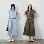 Cropped Shirt and Midi Skirt Set