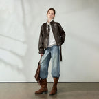 Wide-Leg Light-Wash Jeans