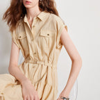Sleeveless Button-Front Midi Dress