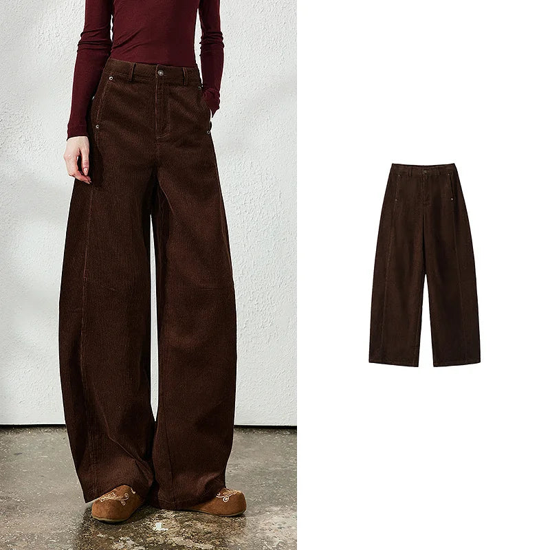 Curved-Leg Casual Pants