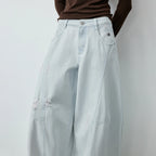 Seamed Curved-Leg Jeans