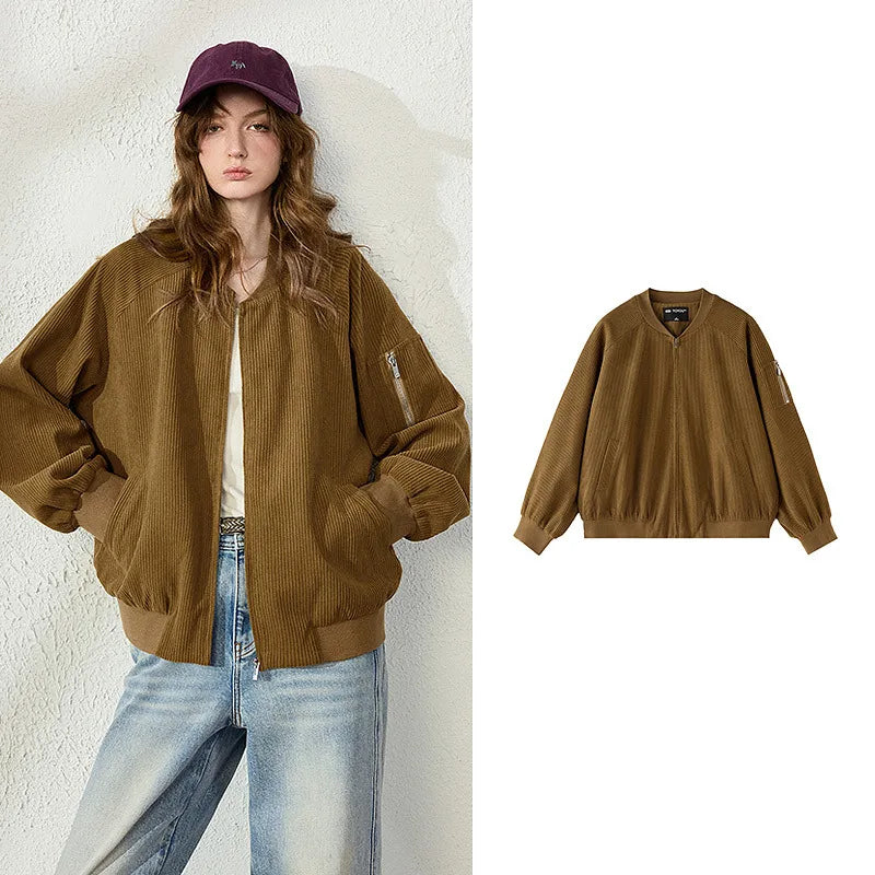Zip-Pocket Bomber Jacket