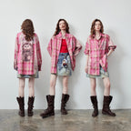 Plaid Graphic Oversized Shirt