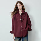 Relaxed Long-Sleeve Button-Front Shirt