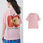 Apple-Print Back-Graphic Tee