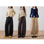 Seam-Detail Barrel-Leg Pants