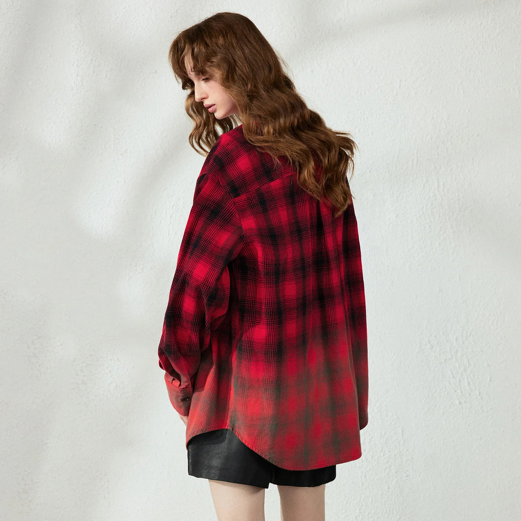 Plaid Relaxed Button-Up Shirt