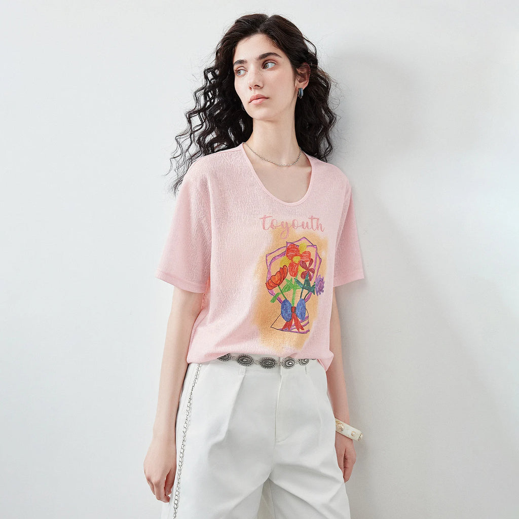 Bouquet-Graphic Crewneck Tee